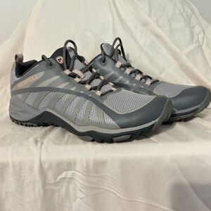 WOMENS Merrell Gray and Pink Athletic Shoes worn 1x mint condition 9.5